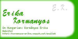 erika kormanyos business card